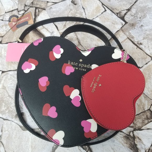 #bagsavenue heart flutter love shack crossbody black coin purse key Kate Spade - Picture 8 of 15